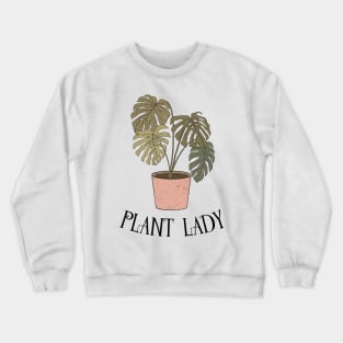 Plant Lady - Boho Monstera Plant (Black) Crewneck Sweatshirt